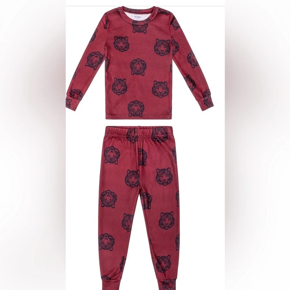 Petit Lem Kids Tiger Print 2-Piece Pajama Set NWT